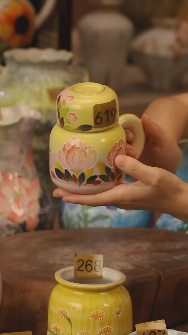 陶瓷619景德镇设计师手作花器摆件侘寂风