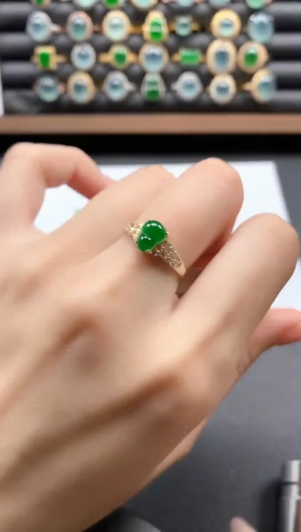 银S925镶嵌戒指翡翠51151