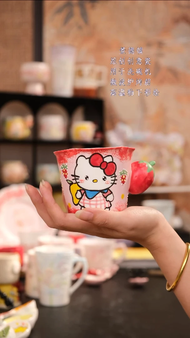 摆件景德镇手工手绘设计师款