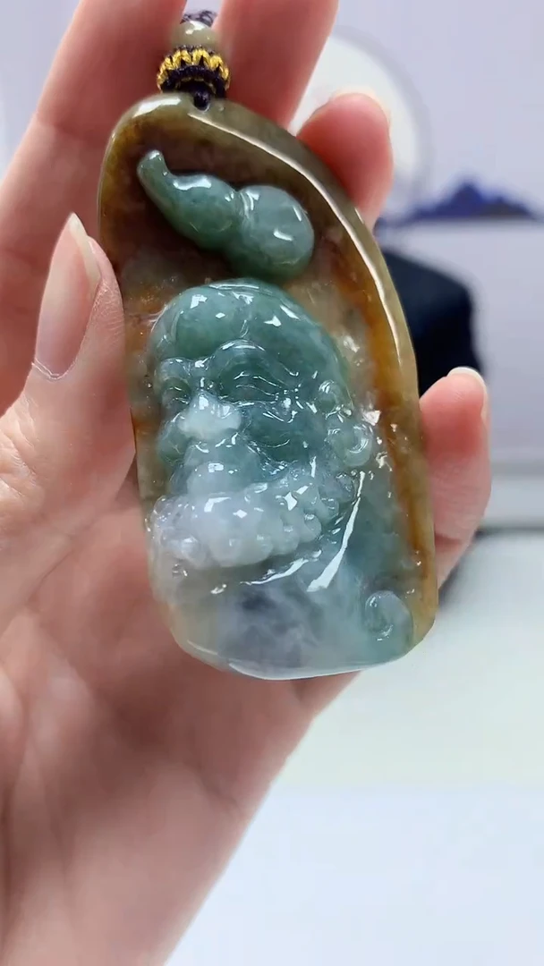 【闪购商品】定制翡翠未镶嵌4969zm-毛货挂件达摩95