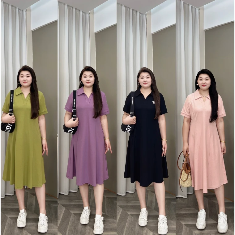 【现货仅裙子】PMM81248夏季新款显瘦收腰时尚百搭气质大码连衣裙