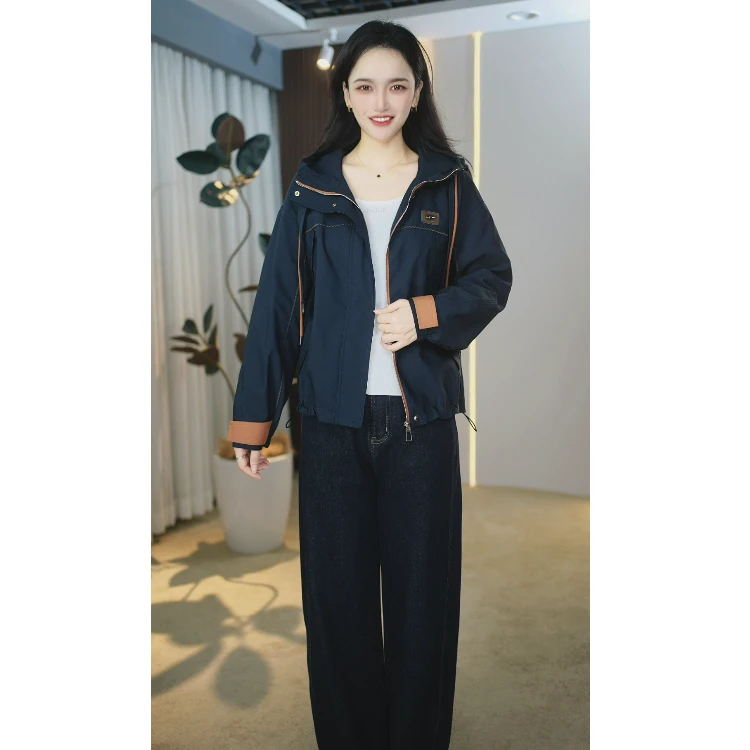 【垚佳定制】C867秋季撞色短外套女2025早秋新款显瘦时尚短外套上衣