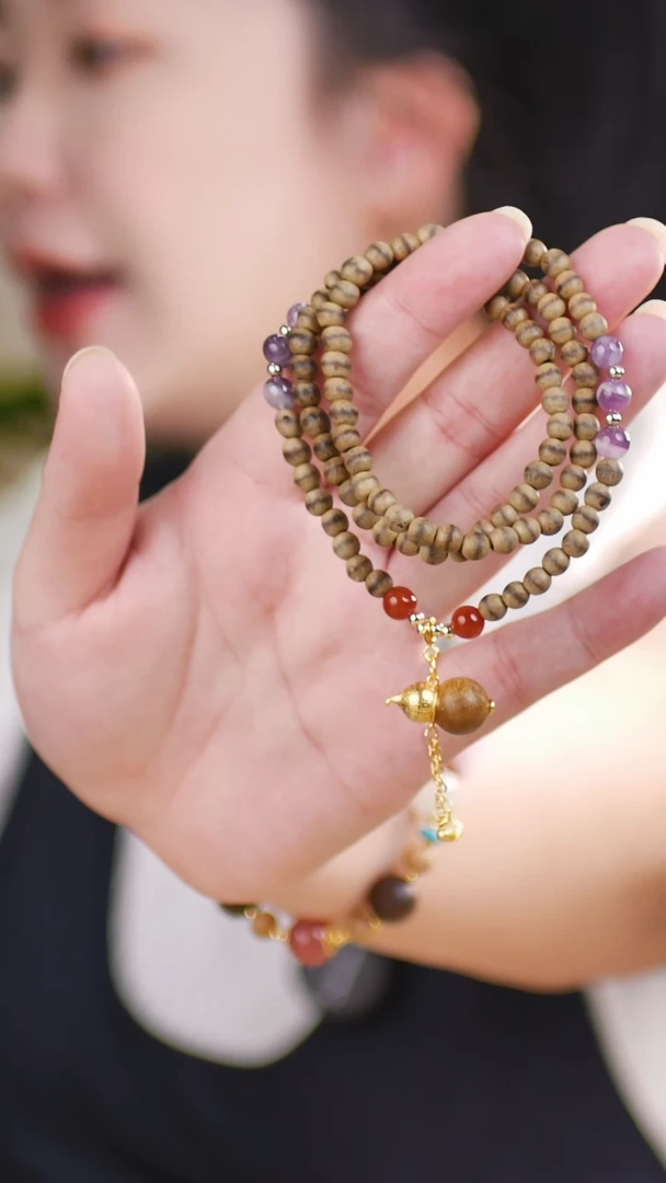 水晶手串未镶嵌（文莱奇楠项链0.5+葫芦吊坠）