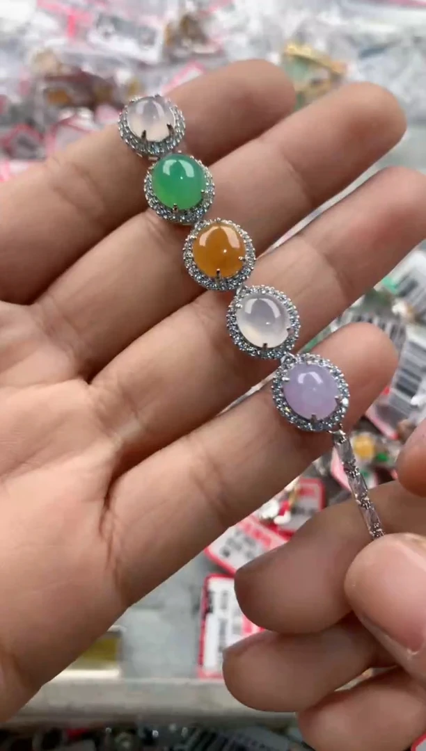 银S925镶嵌戒指翡翠999              7