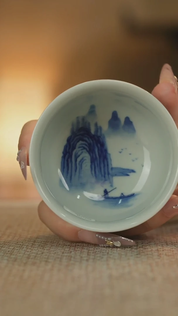 其他景德镇手工手绘山水炉式杯