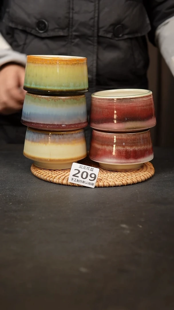 【闪购商品】瓷片209泥泥手工花盆