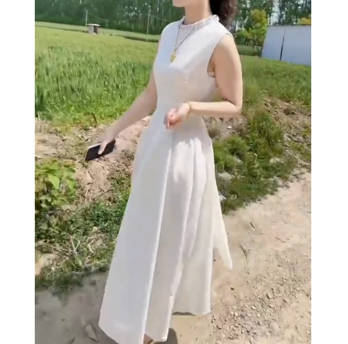 2025夏季新款同款洋气减龄韩版爆款薄款连衣裙女陶-xo