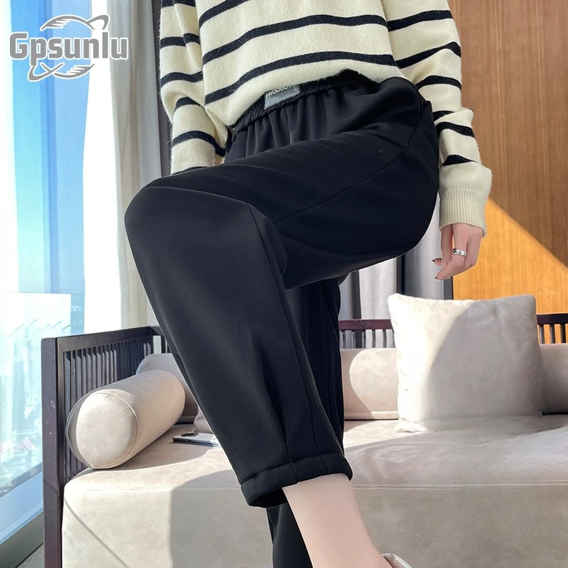 gpsunlu哈伦裤女新款爆款外穿显瘦裤子女秋季女士高腰显瘦喇叭裤