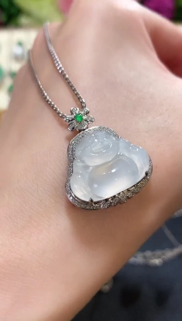 吊坠(不含链)18K金镶嵌翡翠c62