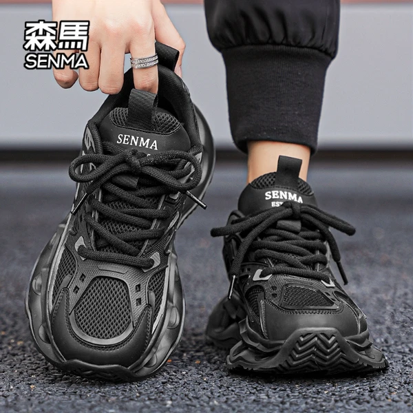 森马鞋子男款新款轻薄减震透气网面鞋厚底老爹鞋不臭脚不闷脚男鞋