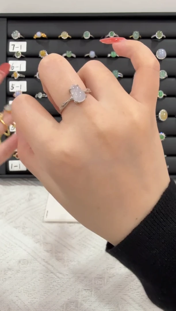 银S925镶嵌戒指翡翠061