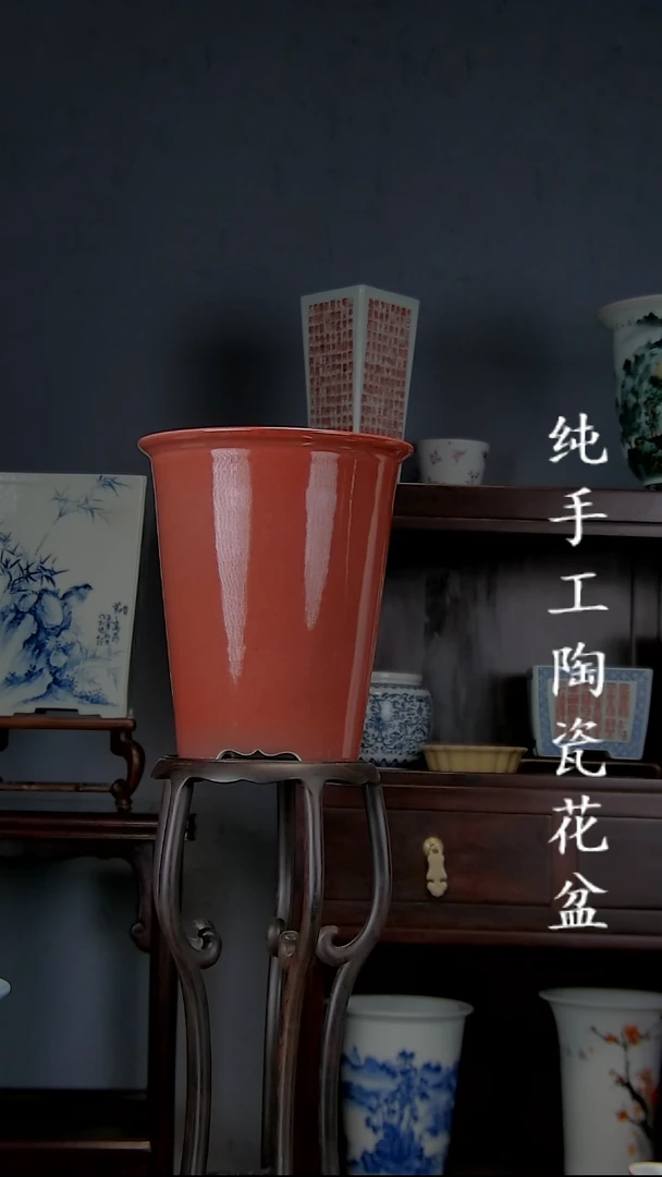 景德镇陶瓷 手工花盆