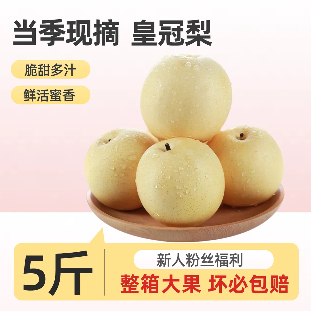 【顺丰】9斤正宗皇冠梨子整箱批发砀山梨水果产地直发当季新鲜水果