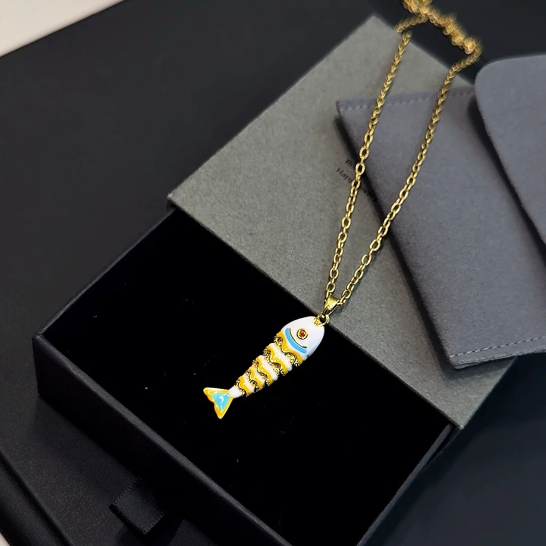 钛钢项链 银龙鱼原创设计吊坠时尚百搭吊坠男女款个性高级感配饰