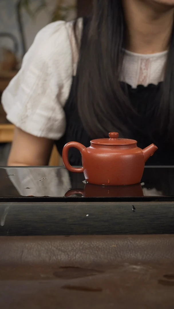 茶壶紫砂29，桑扁，朱泥，150cc