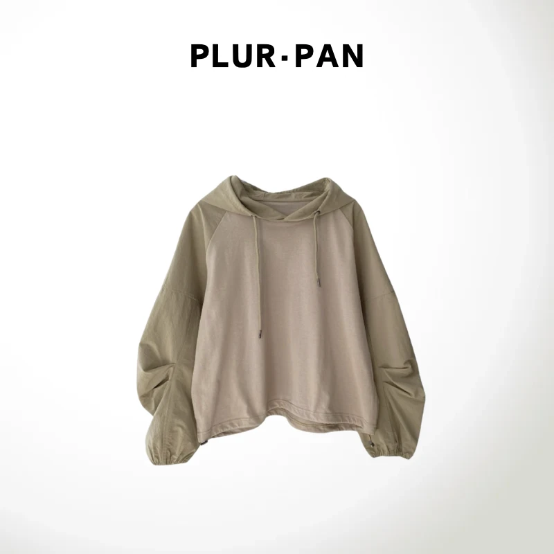PLUR·PAN时尚百搭纯色设计师款连帽外套