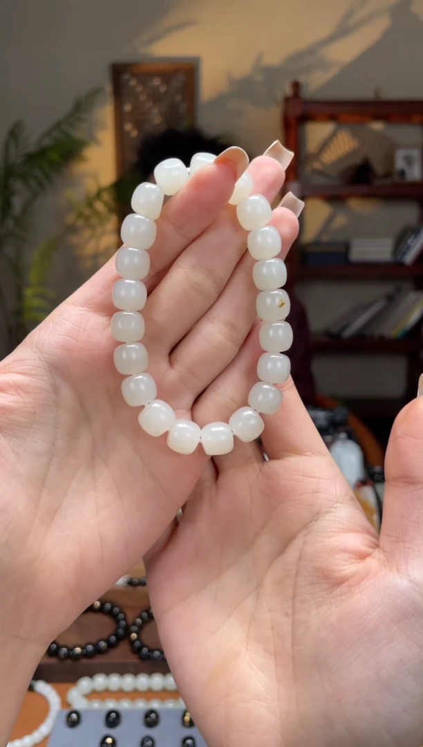 未镶嵌手串和田玉白9-10老