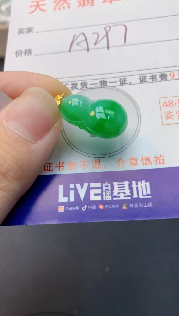 颈饰18K金镶嵌翡翠天然缅甸A货翡翠