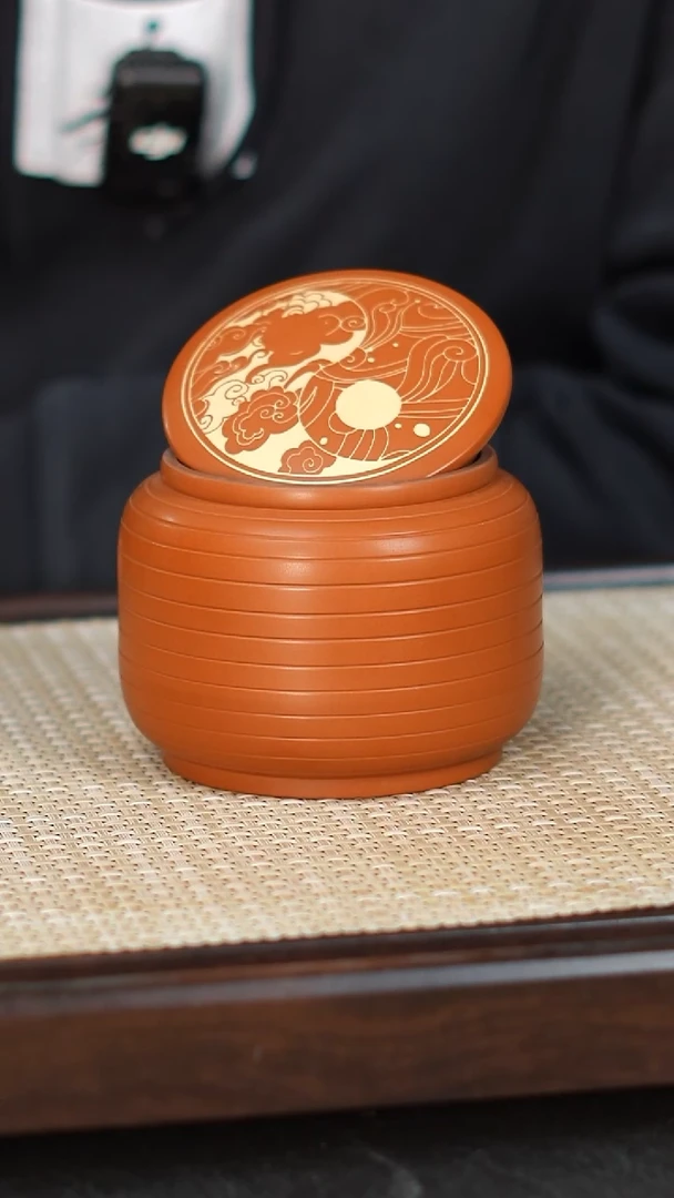 云水山涧建水紫陶 005 花生罐 100g醒茶罐