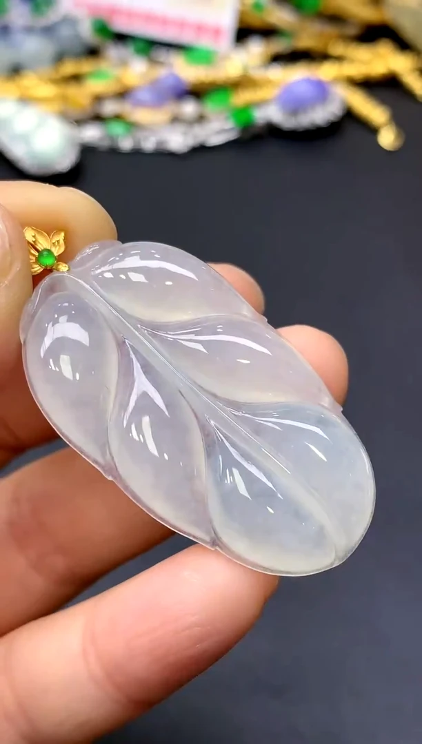 颈饰18K金镶嵌翡翠159-中国好珍宝