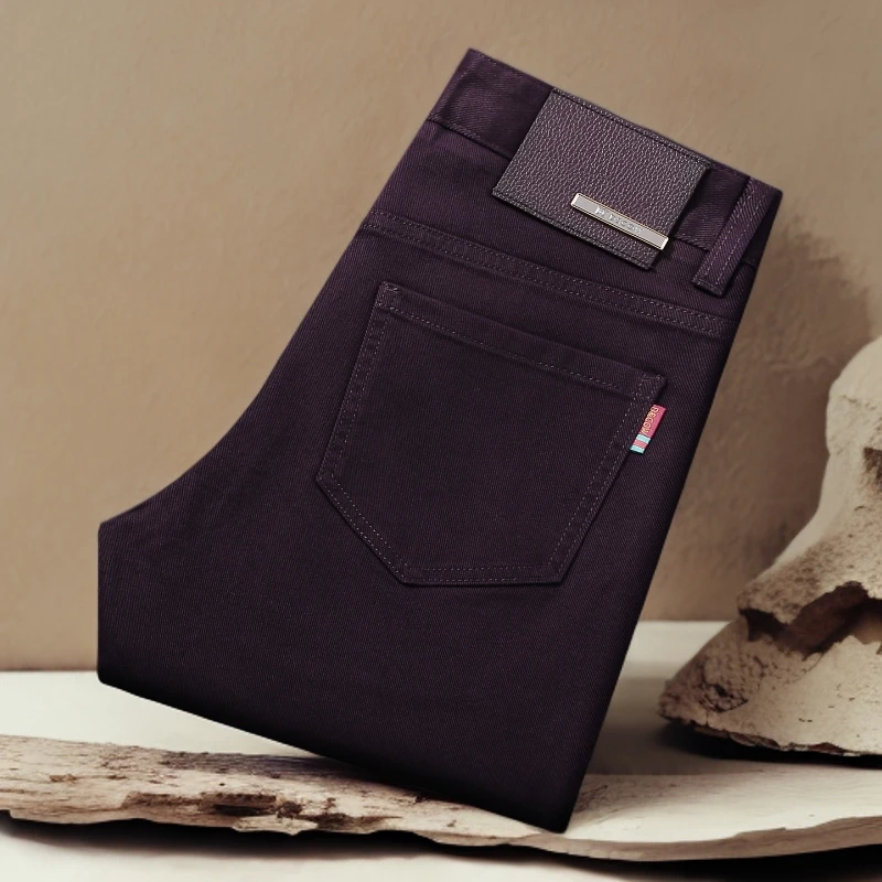 诺顿雷斯秋冬男士牛仔裤休闲弹力修身小直筒长裤百搭简约潮流九分