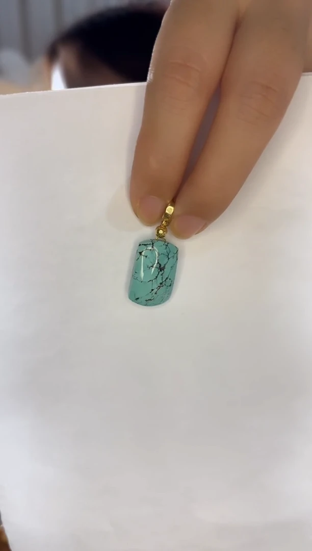 未镶嵌绿松石颈饰绿松石高瓷网纹吊坠
