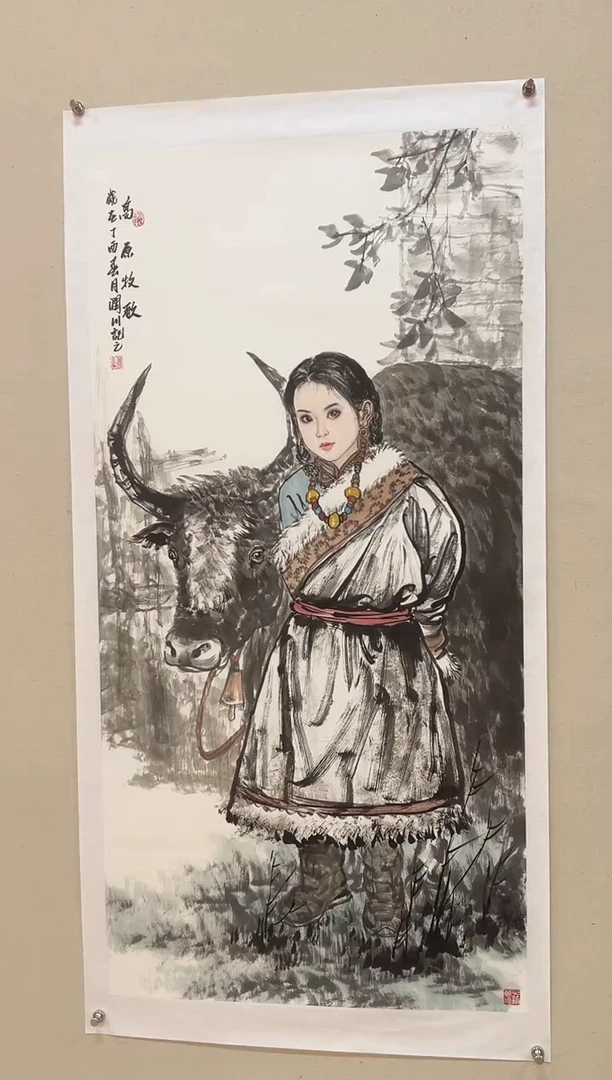 【闪购商品】绘画贺润川-8平尺-人物国画-Yz