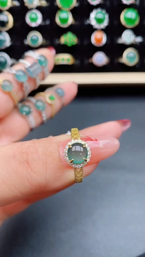 【闪购商品】翡翠戒指银S925镶嵌58508