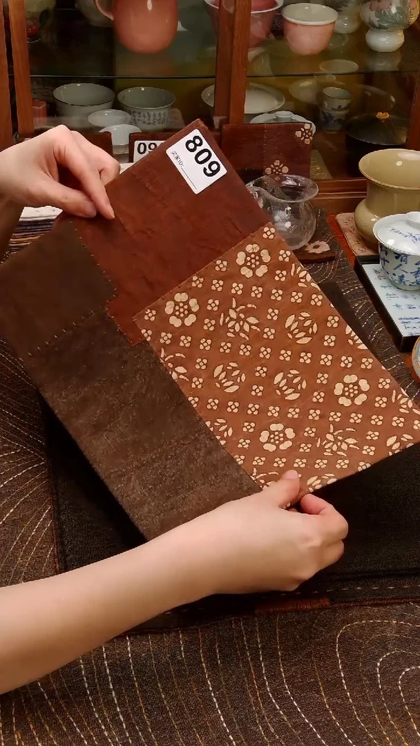 Cici手作刺子绣柿染壶垫杯垫-809