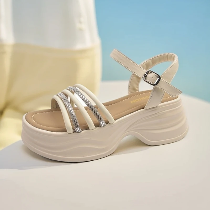 软底夏季女鞋新款外穿凉鞋女款女士新款爆款厚底真皮时尚百搭网红