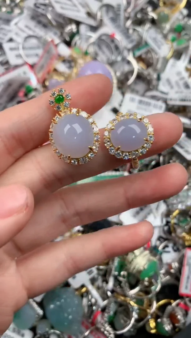 银S925镶嵌戒指翡翠6                9