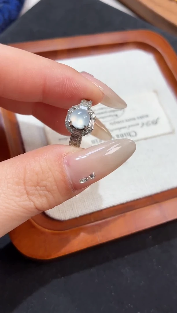 吊坠(不含链)银S925镶嵌翡翠戒指