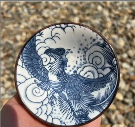 景德镇青花斗笠凤杯
