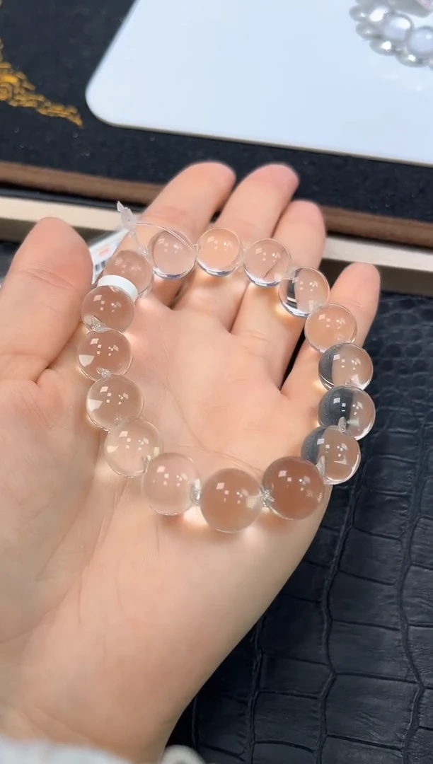 未镶嵌手链水晶39号利姆利亚白水晶泡泡珠单圈12+mm