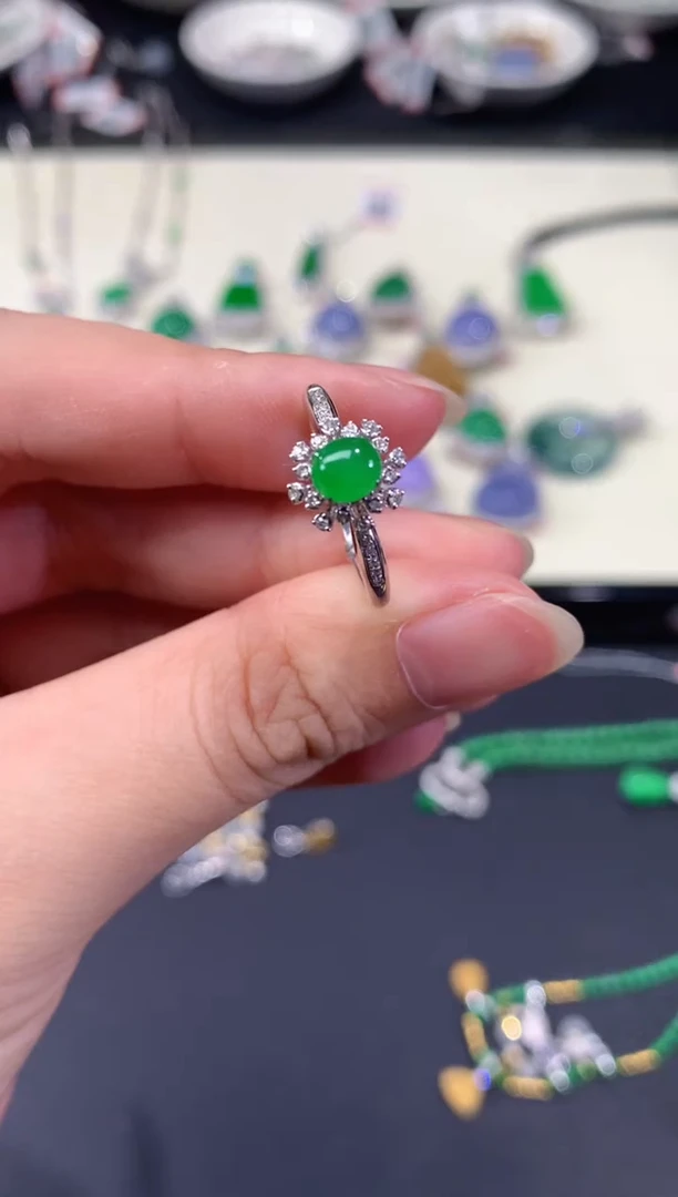 翡翠戒指18K金镶嵌Z52|2980