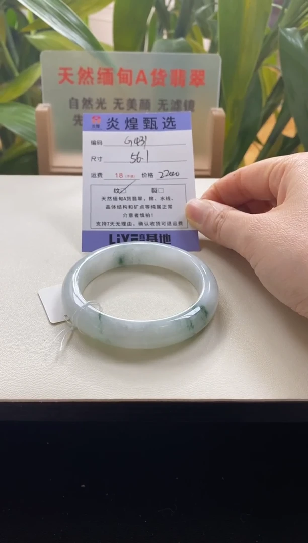 未镶嵌手镯翡翠圈口56.1编码g431