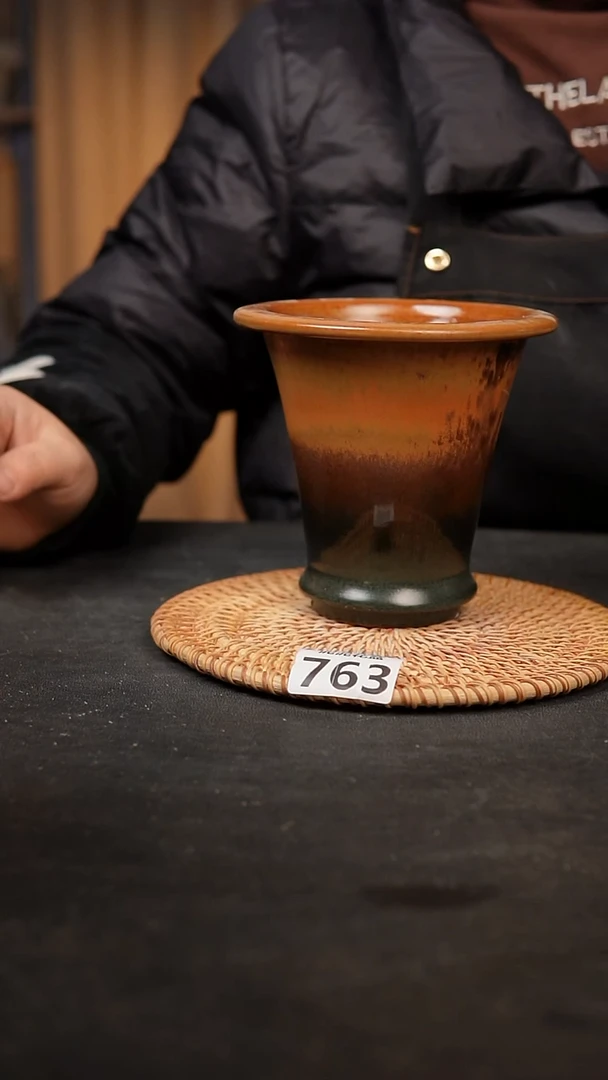 【闪购商品】瓷片763泥泥手工花盆口11高13