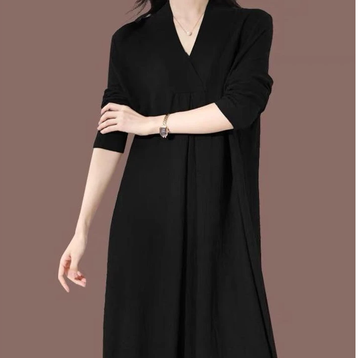 A196针织衫连衣裙女中长款宽松显瘦