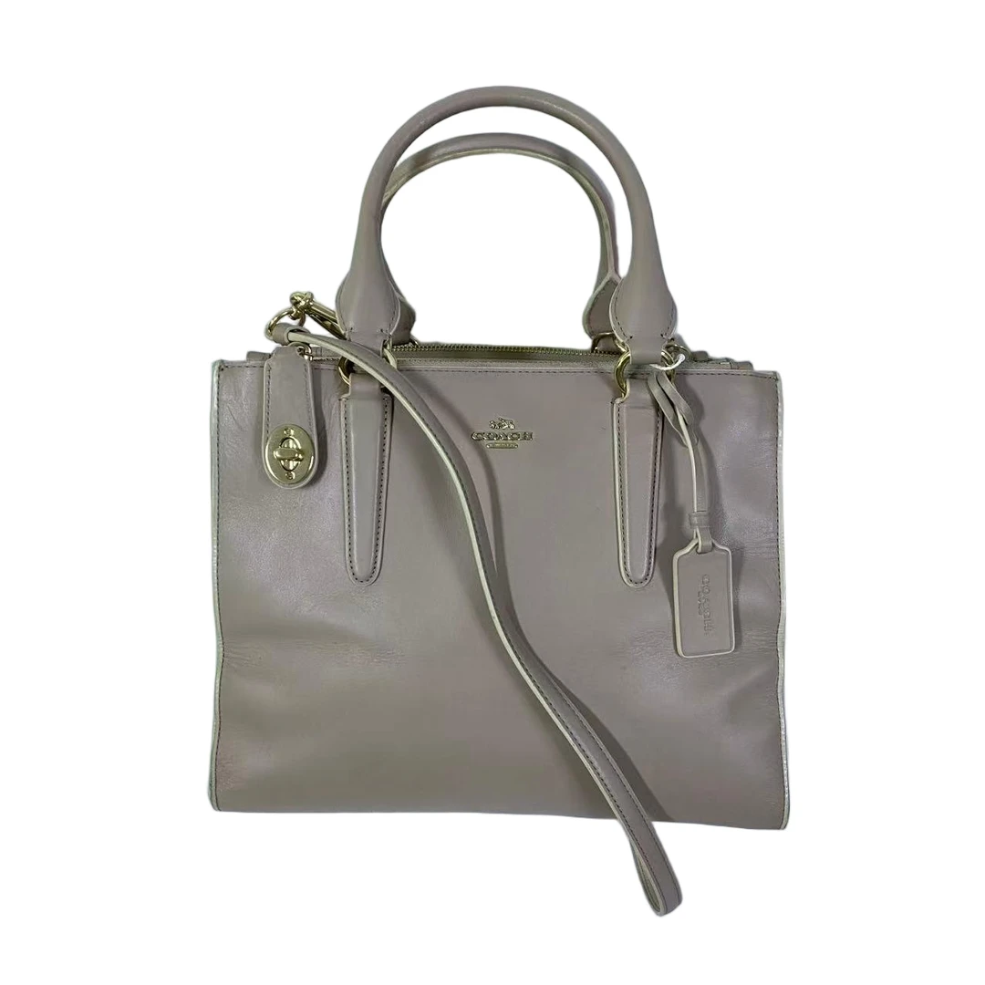 95新 COACH/蔻驰 灰白拼色手提斜挎包   AF-11511-A