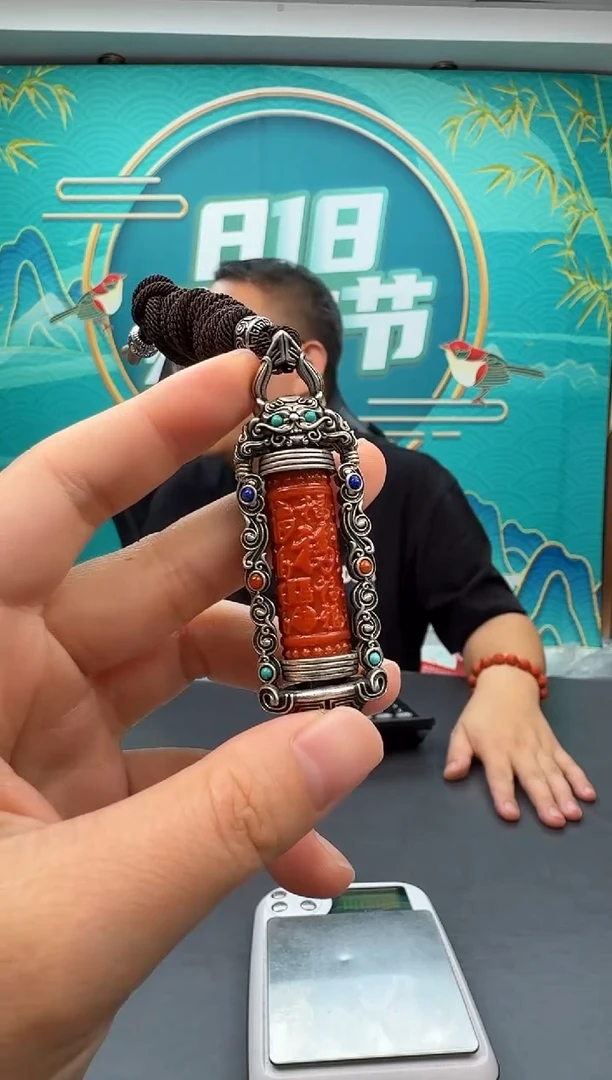 南红玛瑙雕刻银S925镶嵌007ZB0818产品一个