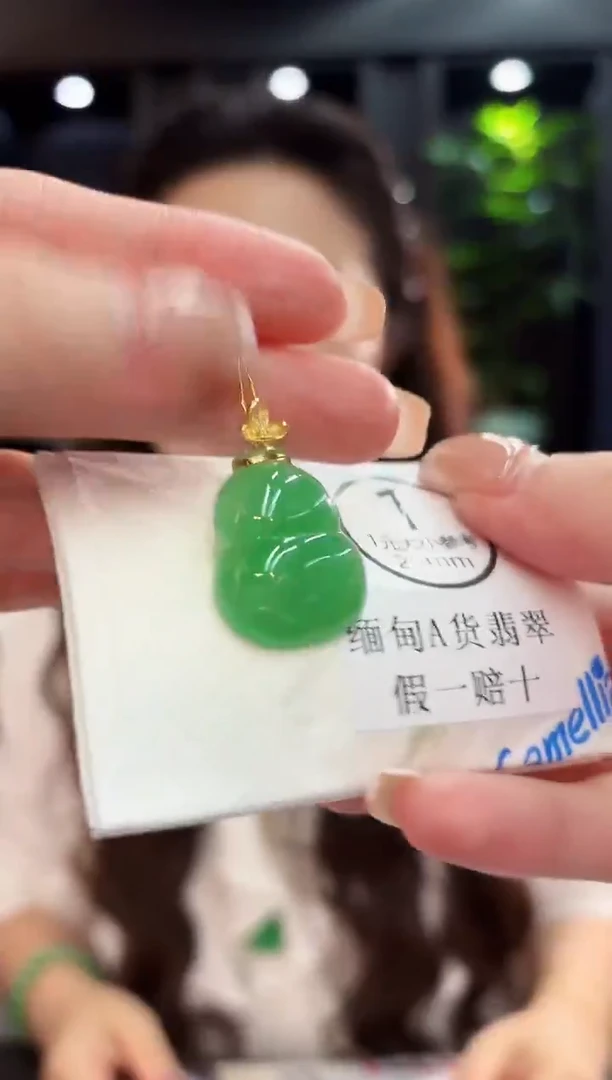 颈饰18K金镶嵌翡翠 缅料A货/支持复检/一件