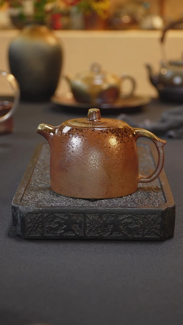 茶壶紫砂纯自然柴烧