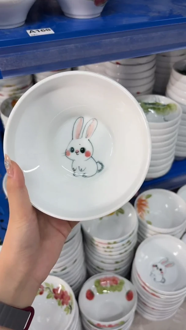 瓷片景德镇陶瓷食品级手绘釉中彩-葫芦碗