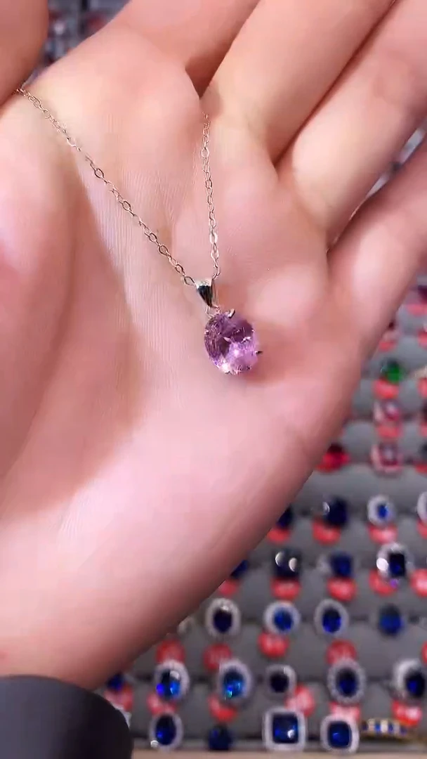 【闪购商品】蓝宝石吊坠(赠链)银S925镶嵌1111111