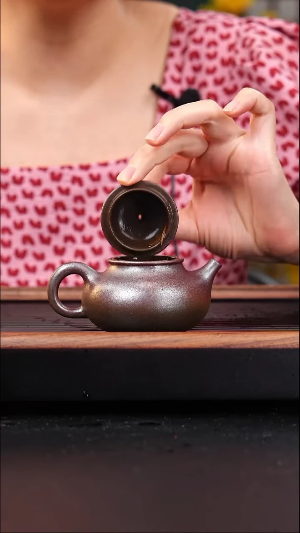 茶壶紫砂红皮龙柴烧容天160cc