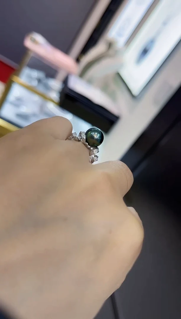 【闪购商品】海水珍珠戒圈银S925镶嵌戒指