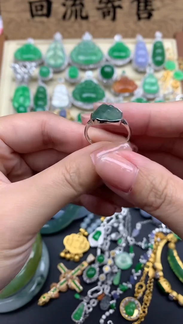 【闪购商品】翡翠戒指18K金镶嵌341-中国好珍宝