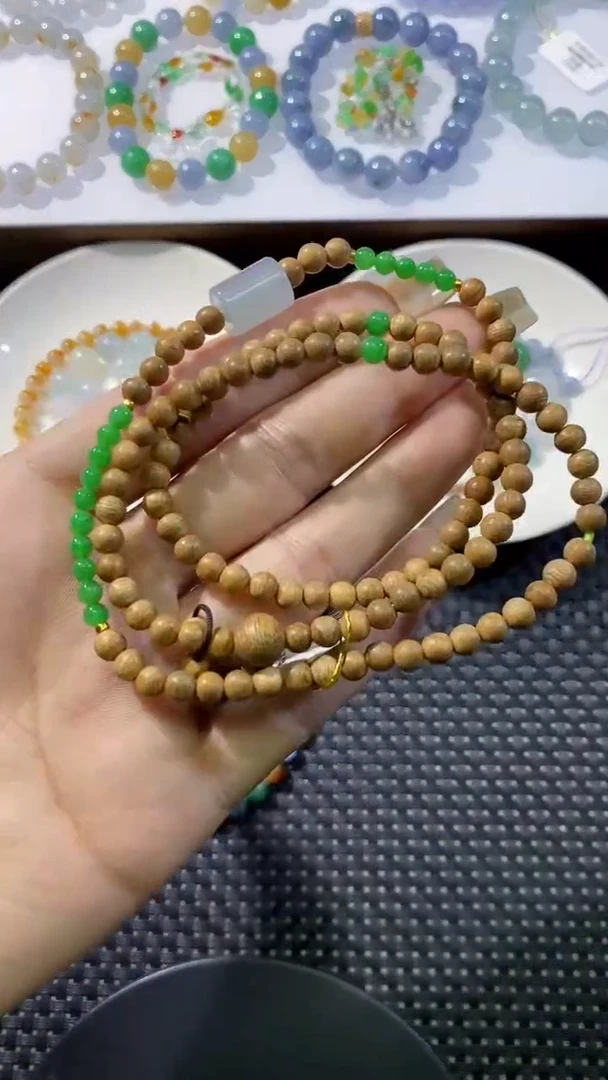 散珠翡翠项链手串两用款