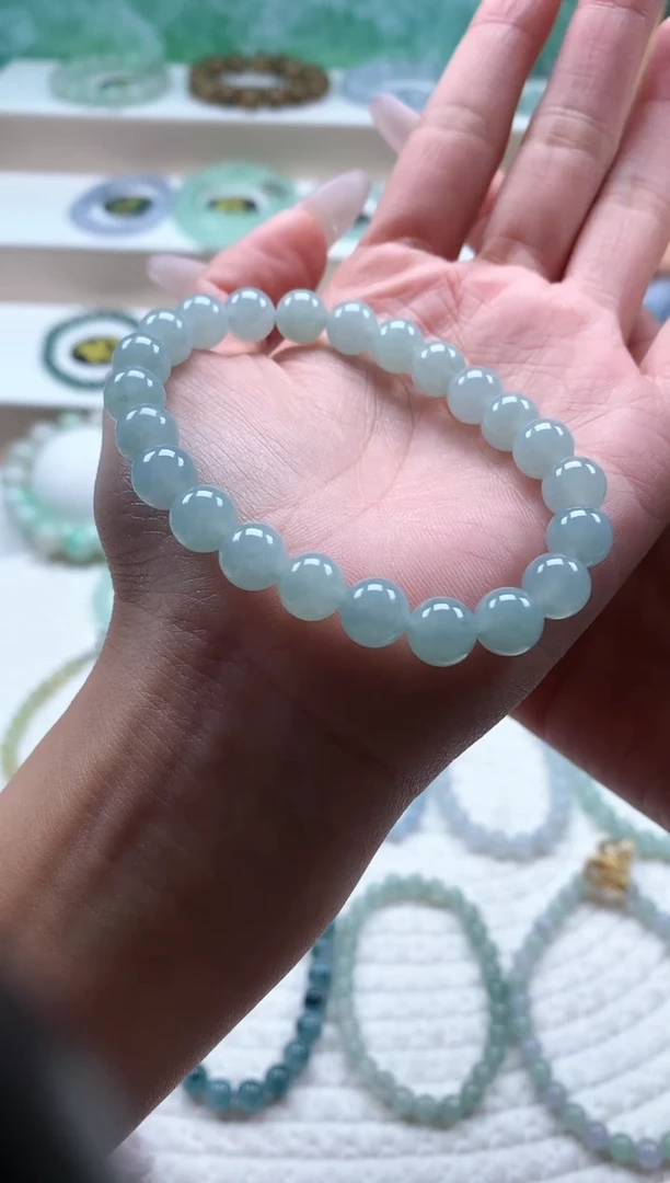 未镶嵌手链翡翠8.0天空蓝