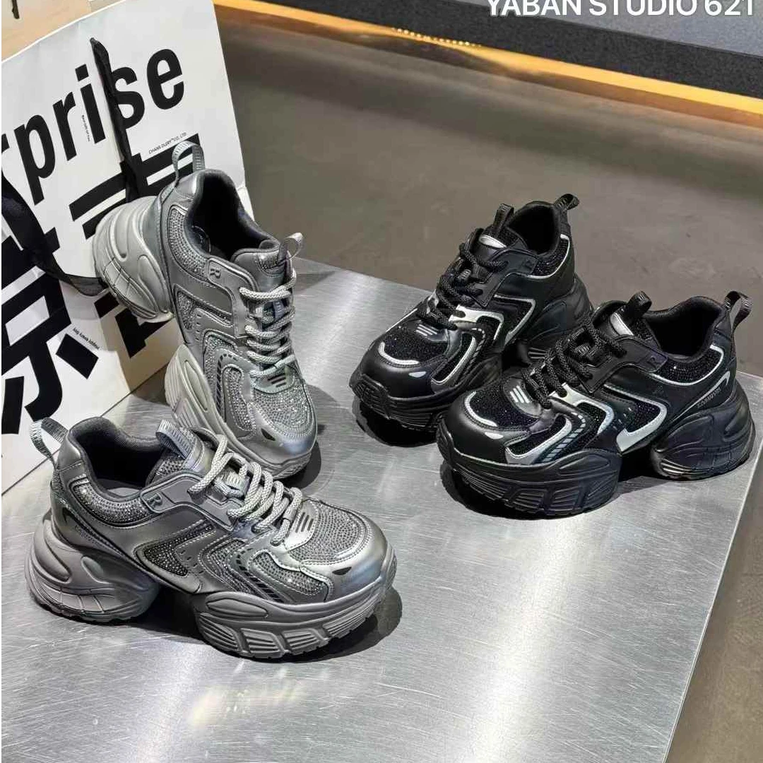 春季新款轻质增高亮钻老爹鞋621